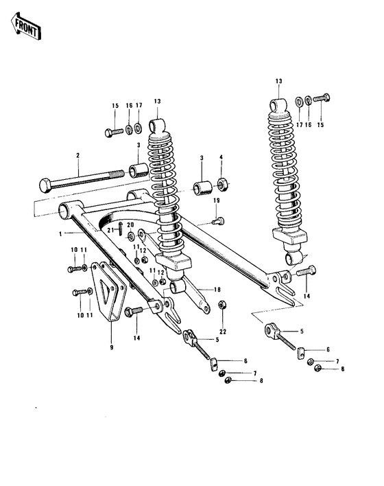 Swing arm/shock absorbers
