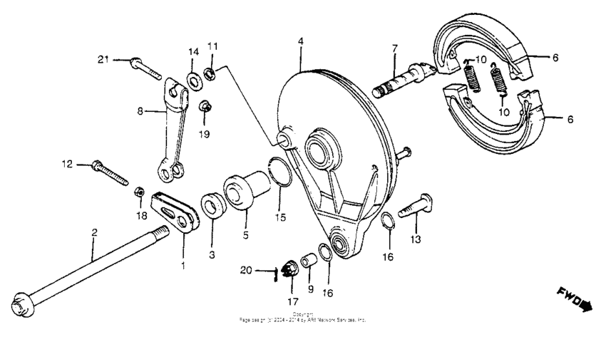 Rear brake panel 81