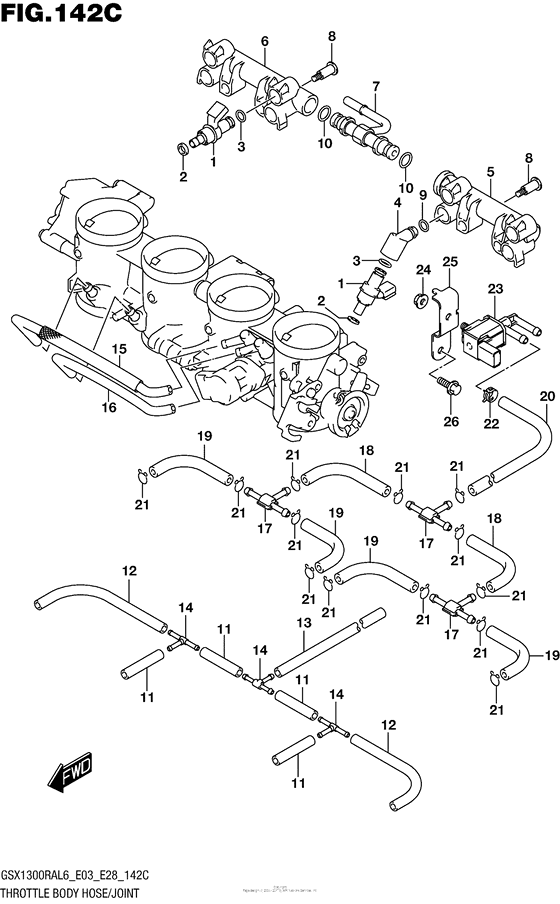 Throttle Body Hose/joint (Gsx1300Ral6 E33)