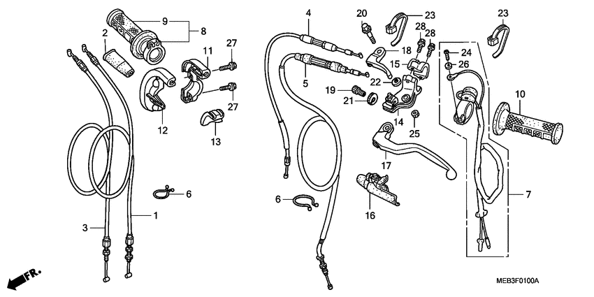 Handle lever/switch/cable