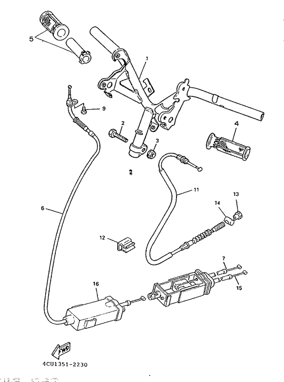 Steering handle. cable