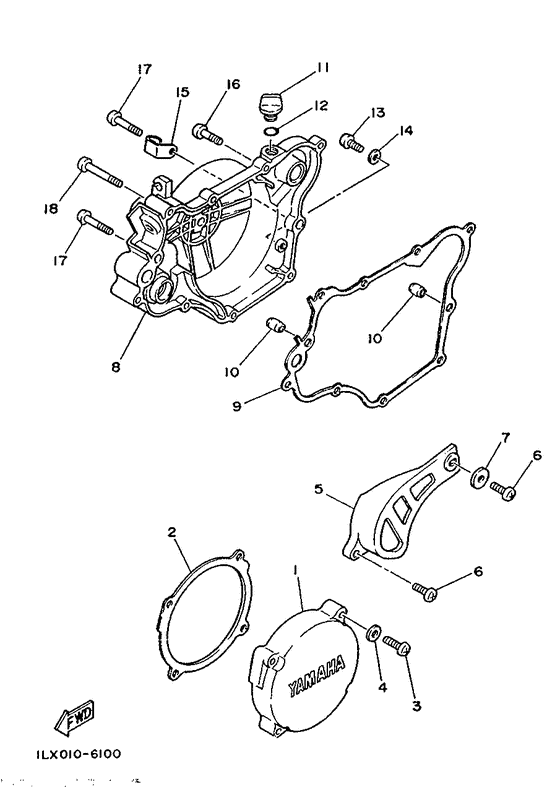 YZ125 Крышка картера двигателя