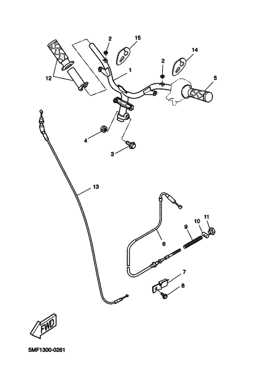 XN125 Рулевой рычаг и кабель