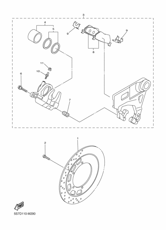 XVS950A Задний суппорт