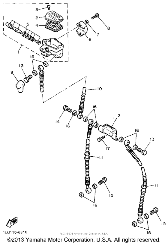 YX600AC Главный тормозной цилиндр