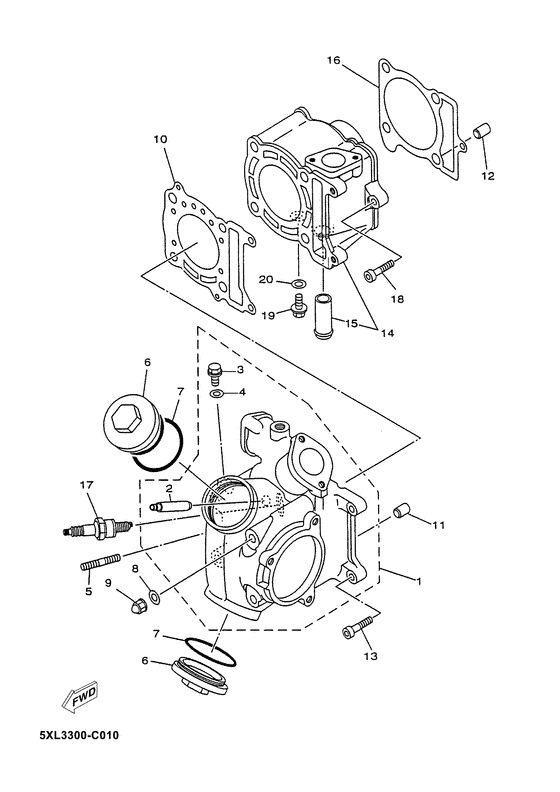 YP180E Головка цилиндров
