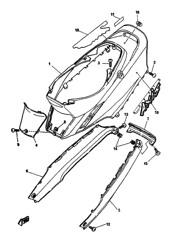 YA50R Боковые обтекатели