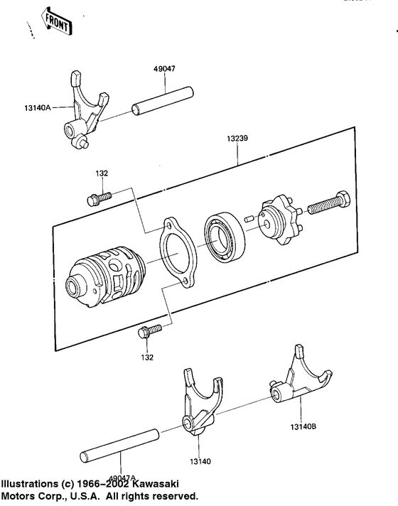 Gear change drum & forks