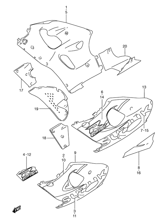 GSX-R600 Under cowling body