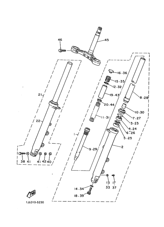 Front fork assy(ur silv