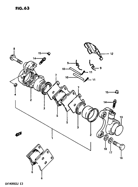 GV1400 Передний суппорт тормозной