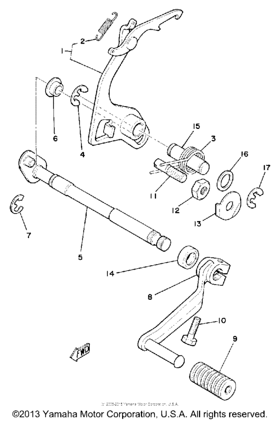 Shift shaft-pedal