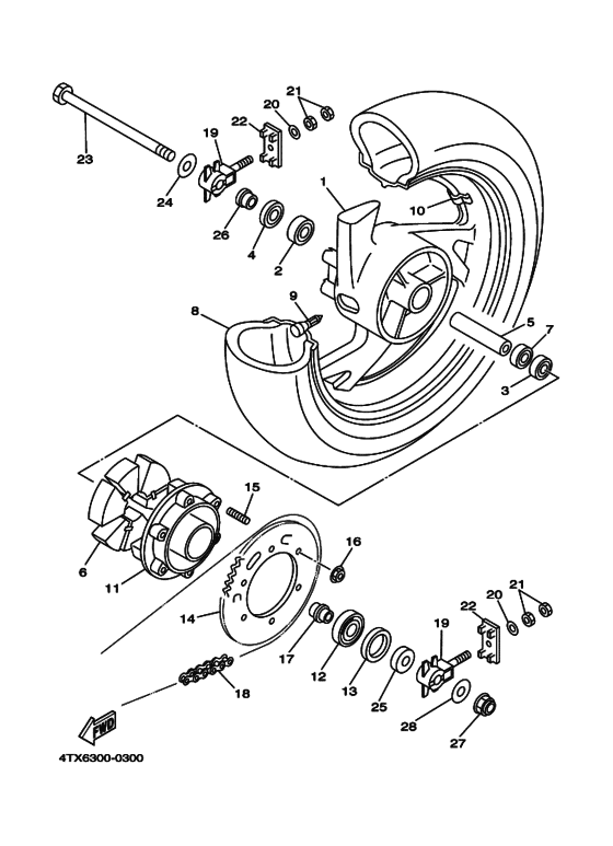 Rear wheel complete assy