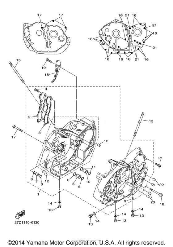XVS1300CTF Картер двигателя