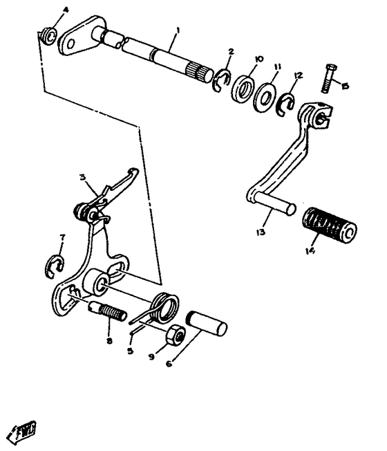 Eje cambio. pedal