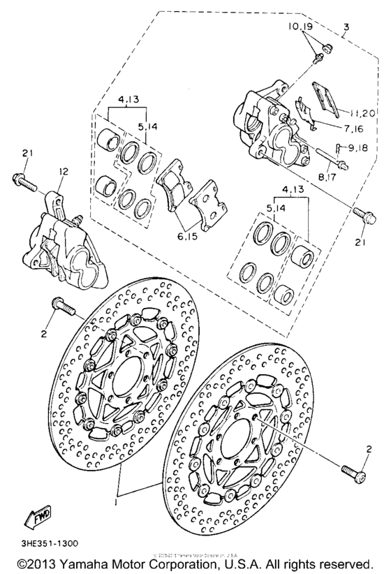 FZR600RBC Передний суппорт