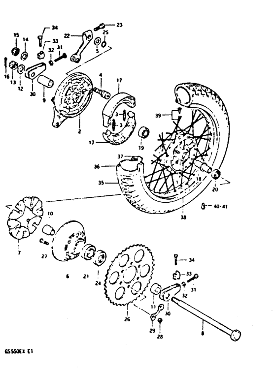 Rear wheel complete assy