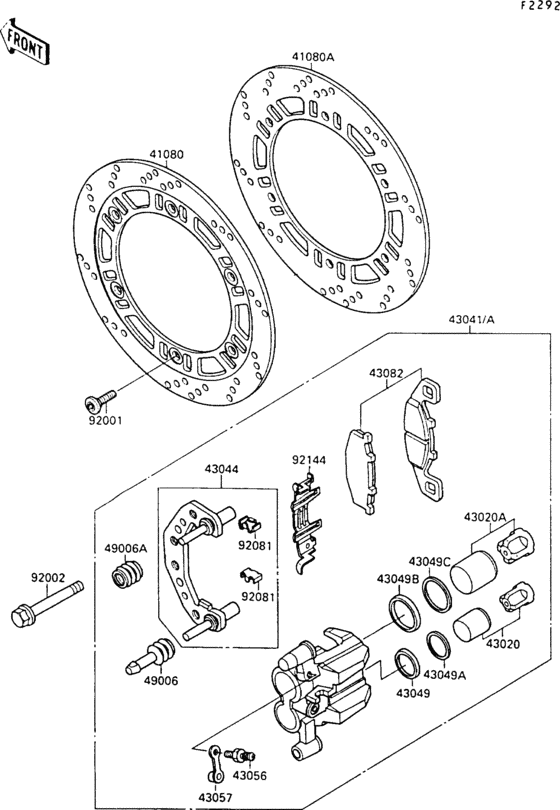 ZX500 Front brake(-zx500b-000054)