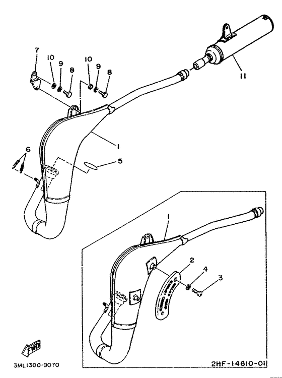 YZ80LC/YZ80A Выхлопная система