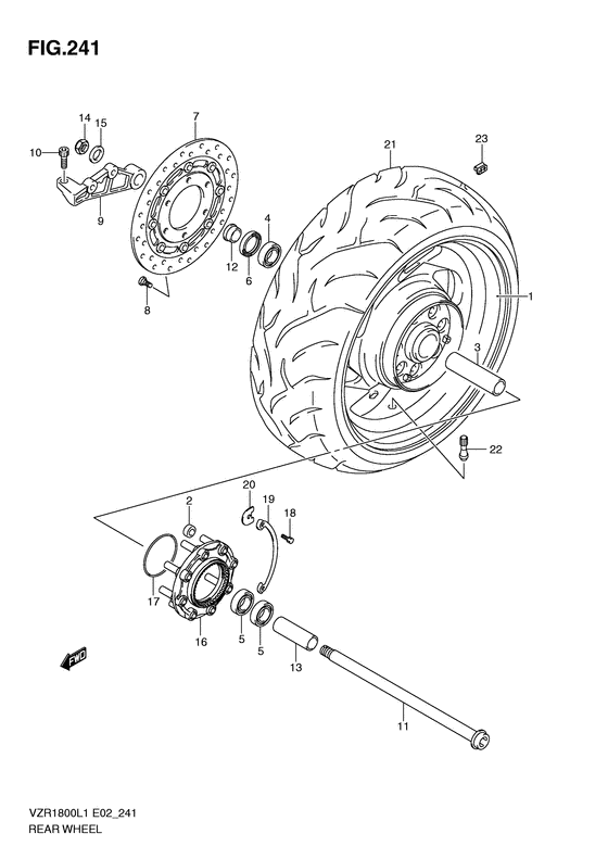 VZR1800 Rear wheel complete assy