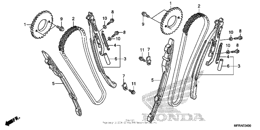 VT1300CS (ABS) Cam chain + tensioner
