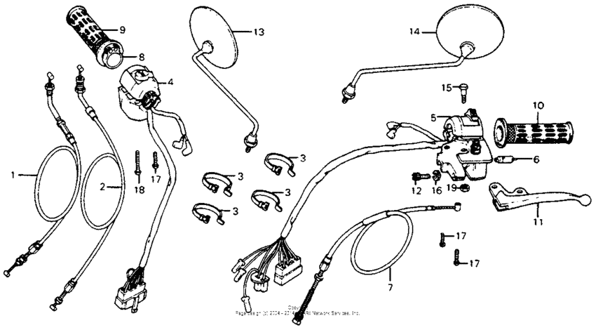 Handle lever + switch + cable