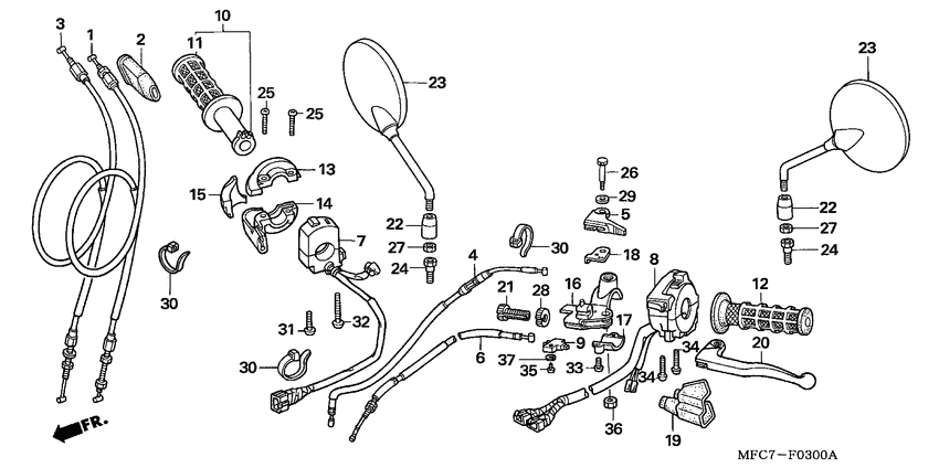 Handle lever/switch/cable