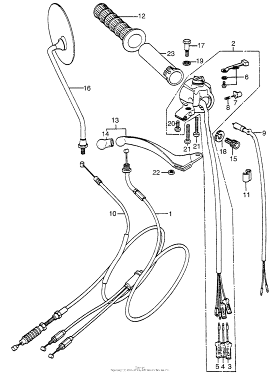 Cl350k5 right handle switch + cable