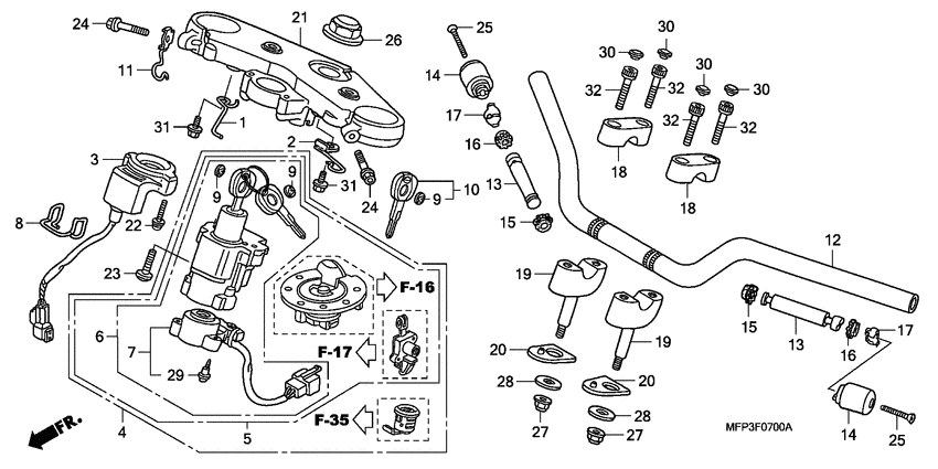 Handle pipe/top bridge