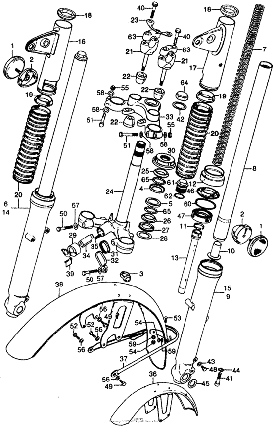 Steering stem + front fender + front fork