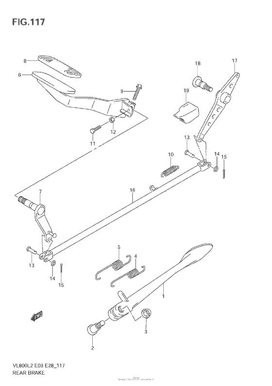 VZ800 Задний тормоз