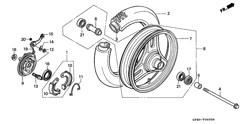 Front wheel/ front brake panel