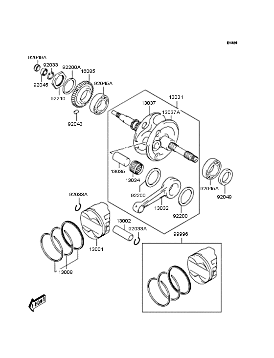 Crankshaft/piston