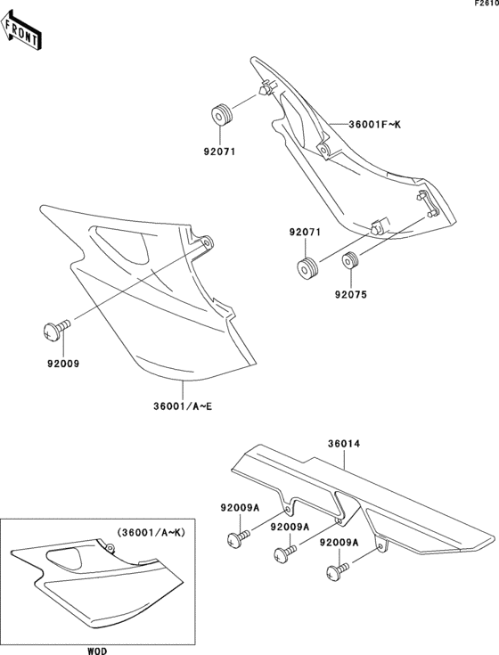 ER500 Боковые обтекатели