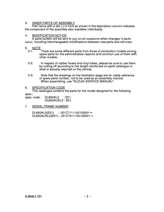 DL650 (ABS) Catalog preface