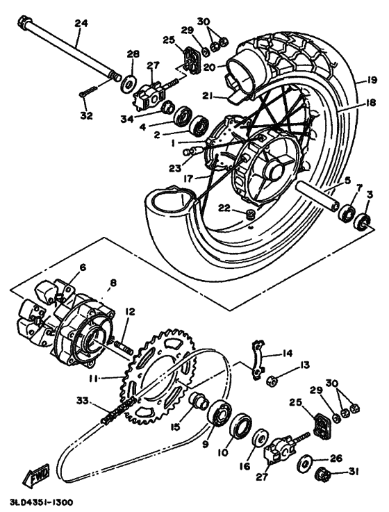 Rear wheel complete assy