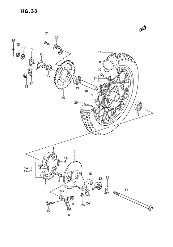 Rear wheel complete assy