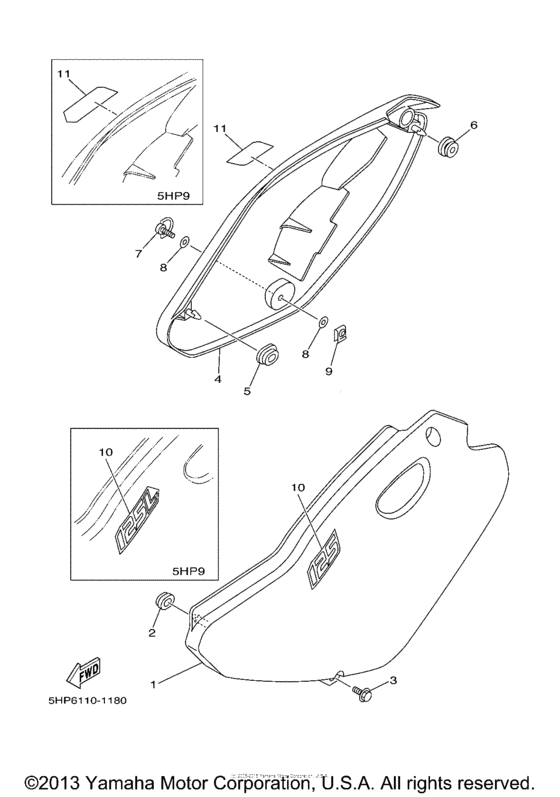 TTR125LN Боковые обтекатели