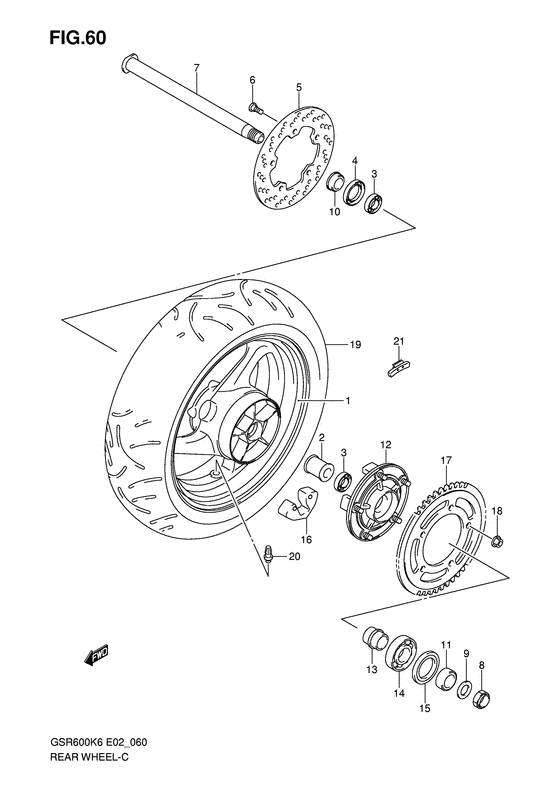 Rear wheel complete assy