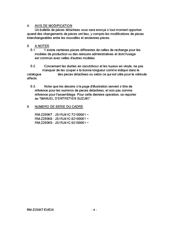 RM-Z250 Catalog preface