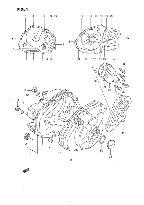 Crankcase cover ass`y  (v