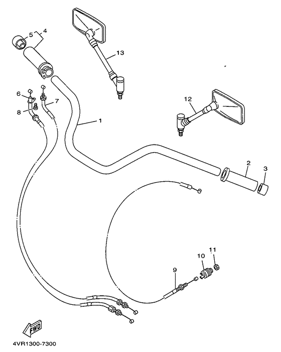 Steering handle. cable
