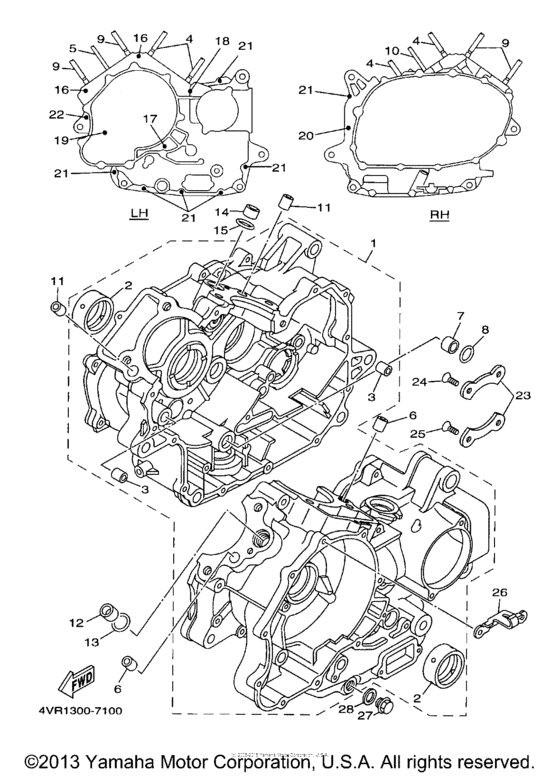 XVS650A Картер двигателя