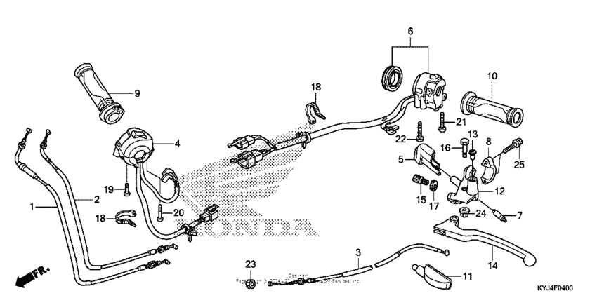 Handle lever + switch + cable