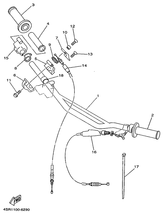 Steering handle. cable