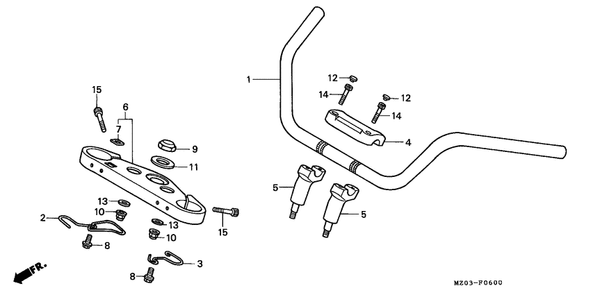 GL1500C Handle pipe / top bridge