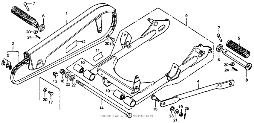 Swingarm + chain case