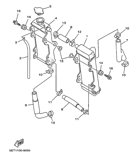 YZ125L Radiator. hose