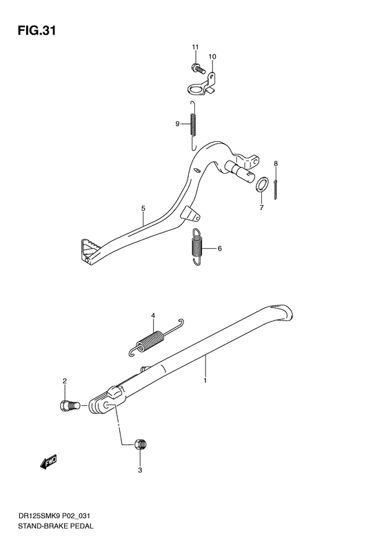Stand-brake pedal