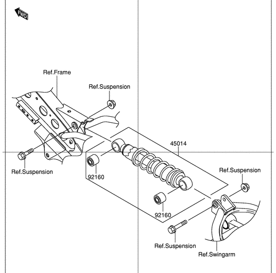 DR-Z110 Абсорбер удавный в сборе задний
